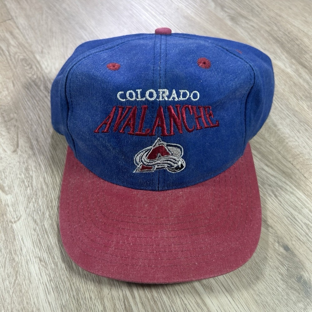 VTG Colorado Avalanche Snapback Hat NHL Hockey Blue Red Cap